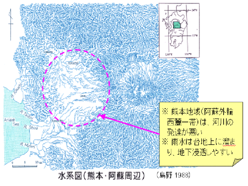 熊本阿蘇周辺の水系図